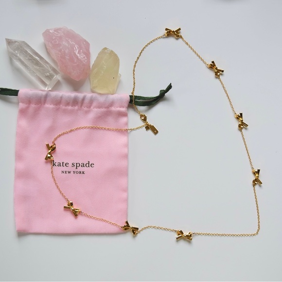Kade Spade Skinny Mini Bow Scatter Necklace - Picture 4 of 5